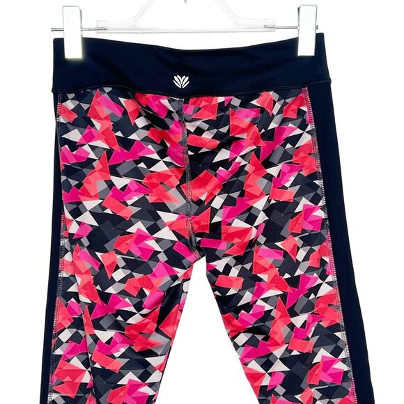 FOREVER 21 Capri Athletic Legging Tights Multicoloured Geometric Print Size M - Picture 5 of 7